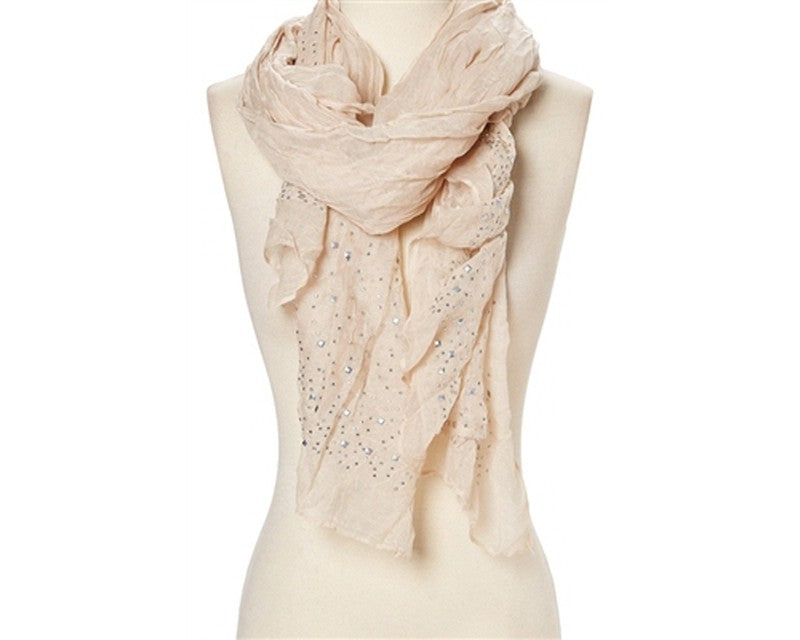 A822-CRINKLE SCARF WITH STUDS