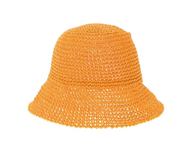 A512-CROCHET STRAW BUCKET HAT