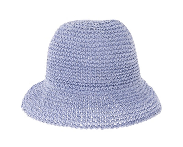 A512-CROCHET STRAW BUCKET HAT