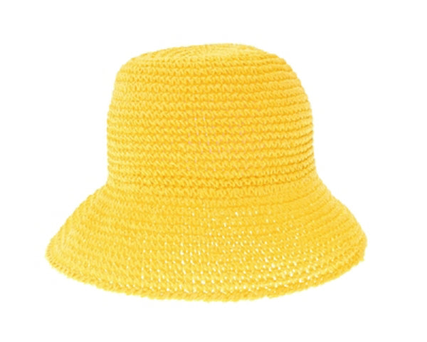 A512-CROCHET STRAW BUCKET HAT