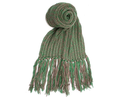 A863- EXTRA-LONG TRICOLOR KNIT SCARF