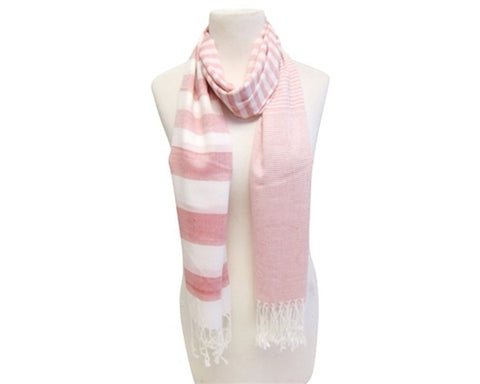 A842-STRIPED COTTON SUMMER SCARF