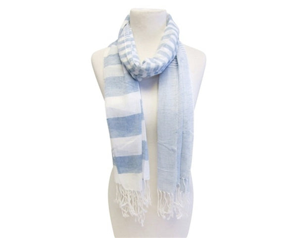 A842-STRIPED COTTON SUMMER SCARF