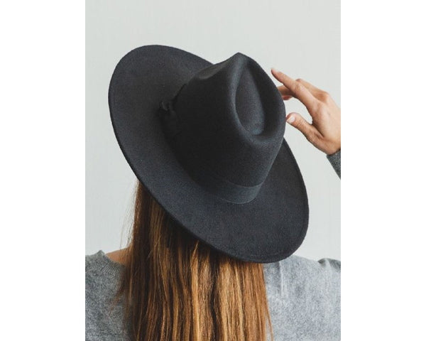 QN3173A-FLAT BRIM FEDORA FASHION HAT WITH GROSGRAIN BAND