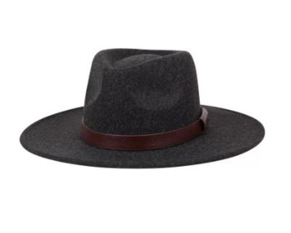 QN3170-CASHMERE WOOL FELT PANAMA WIDE BRIM FEDORA HAT