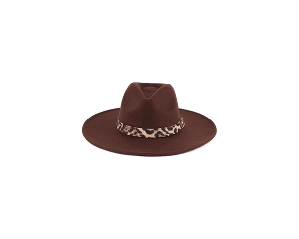QN1072-LEOPARD BELT BUCKLE TRENDY PANAMA HAT