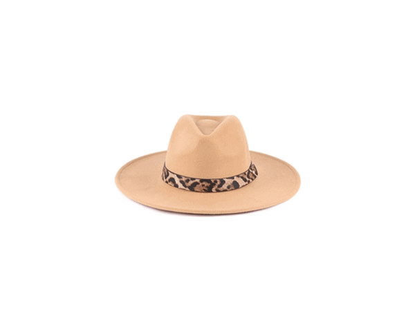 QN1072-LEOPARD BELT BUCKLE TRENDY PANAMA HAT