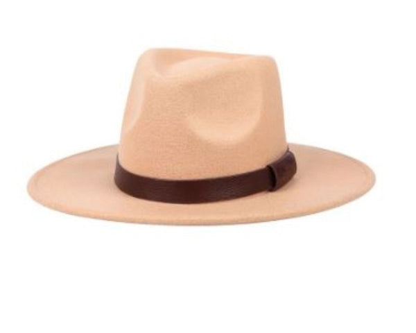 QN3170-CASHMERE WOOL FELT PANAMA WIDE BRIM FEDORA HAT