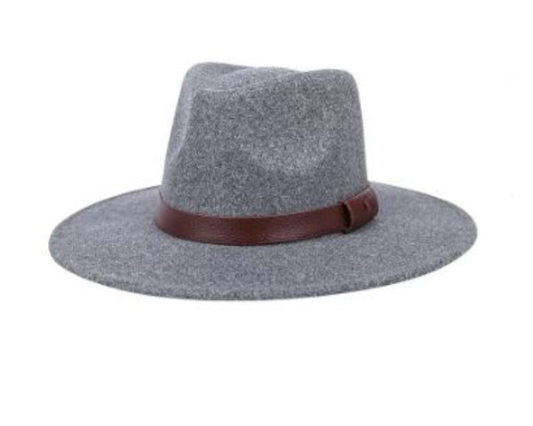 QN3170-CASHMERE WOOL FELT PANAMA WIDE BRIM FEDORA HAT