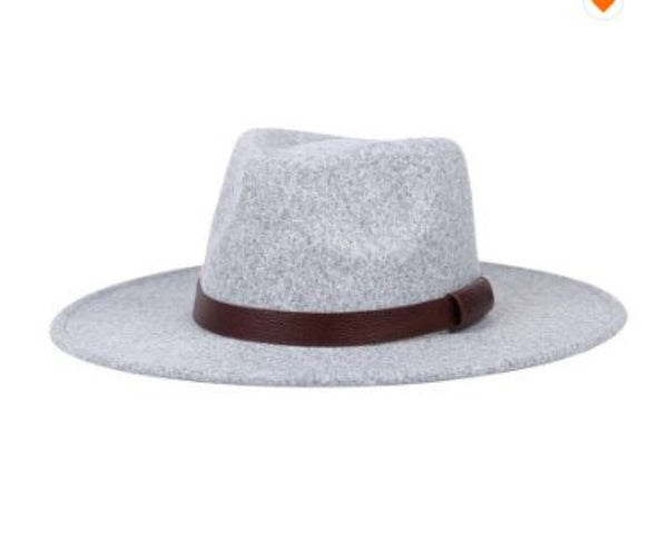 QN3170-CASHMERE WOOL FELT PANAMA WIDE BRIM FEDORA HAT