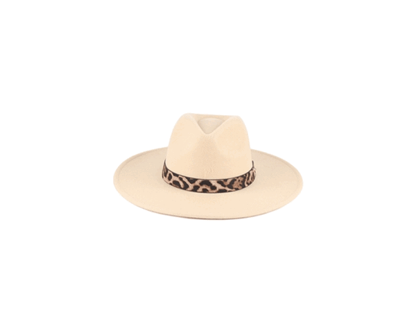 QN1072-LEOPARD BELT BUCKLE TRENDY PANAMA HAT