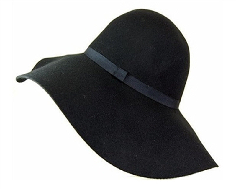 A108-WIDE BRIM FELT FLOPPY HAT