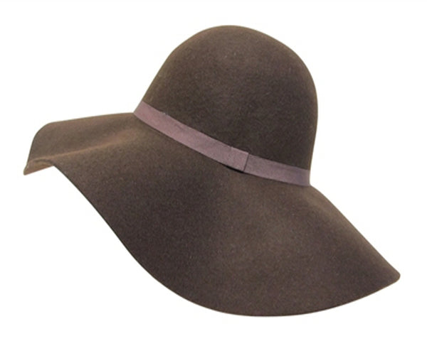 A108-WIDE BRIM FELT FLOPPY HAT