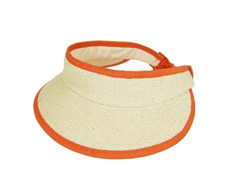 A523-CHILD'S STRAW SUN VISOR WITH TIE