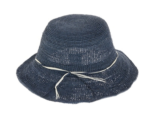 A654-FINE RAFFIA CROCHET SMALL BRIM SUN HAT