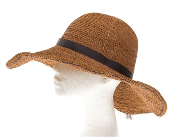 A321-FINE RAFFIA STRAW CROCHET SUN HAT