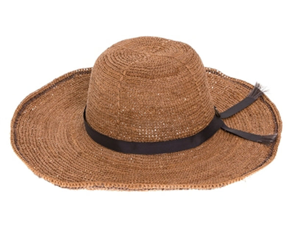 A321-FINE RAFFIA STRAW CROCHET SUN HAT