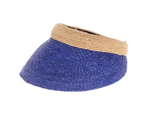 A533-FINE RAFFIA STRAW SUN VISOR