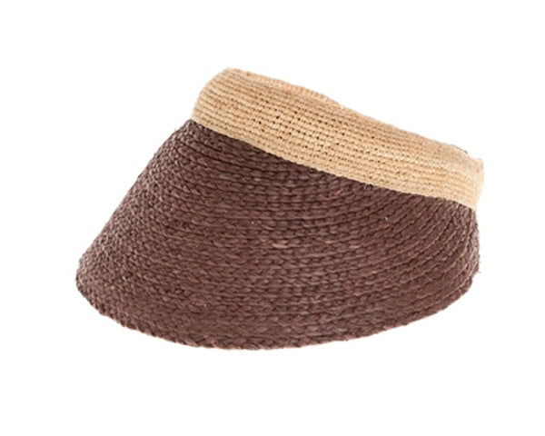 A655-FINE RAFFIA STRAW SUN VISOR