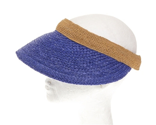 A655-FINE RAFFIA STRAW SUN VISOR