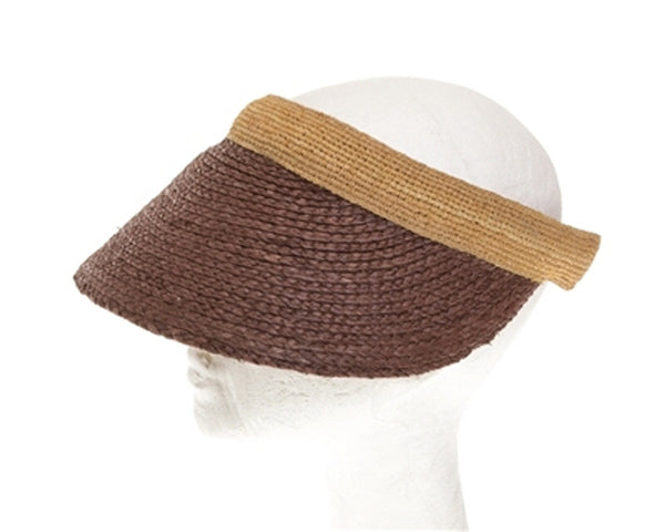 A655-FINE RAFFIA STRAW SUN VISOR