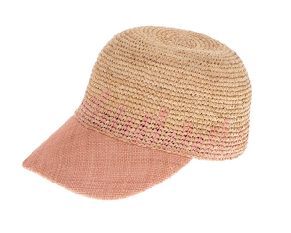 A663-RAFFIA CROCHET BASEBALL CAPS