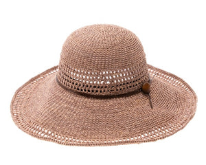 A322-FINE RAFFIA CROCHET SUN HAT W/ EYELETS