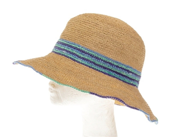 A661-FINE RAFFIA CROCHET STRAW BUCKET HAT
