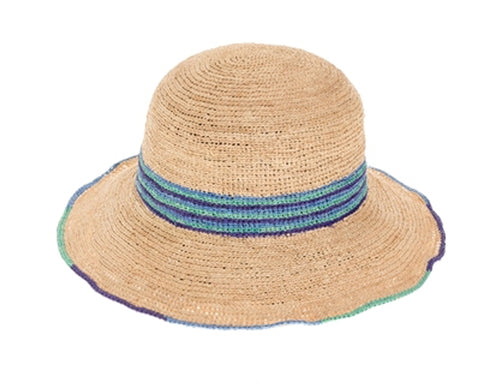 A661-FINE RAFFIA CROCHET STRAW BUCKET HAT