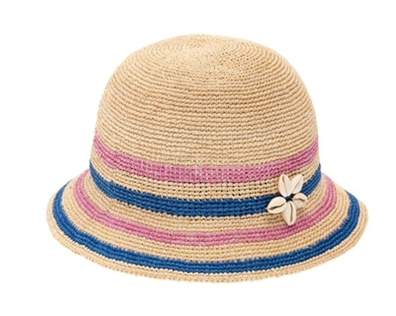 A742-KIDS RAFFIA CROCHET BUCKET HAT