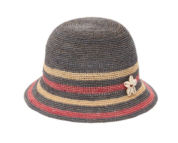 A742-KIDS RAFFIA CROCHET BUCKET HAT