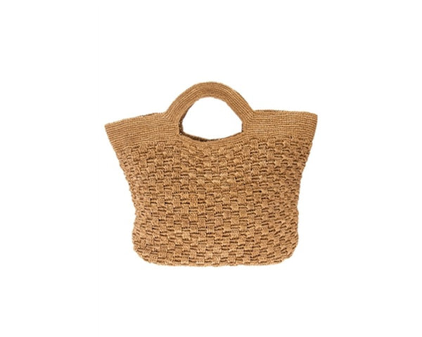 A883-FINE RAFFIA BASKETWEAVE BEACH TOTE