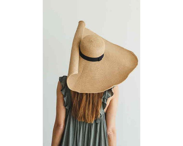 QN1882-OVERSIZED BEACH HAT W/ PIN UP BRIM