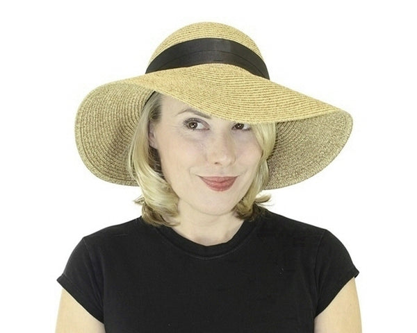 A261-BACKLESS STRAW SUN HAT WITH BOW