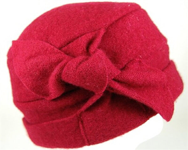 A209-LAMBSWOOL PILLBOX HAT WITH SIDE KNOT