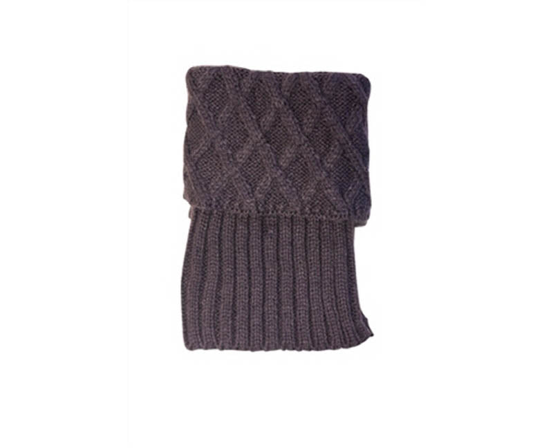 A067-KNIT BOOT CUFFS W/ CRISS CROSS TOP (1 PAIR)