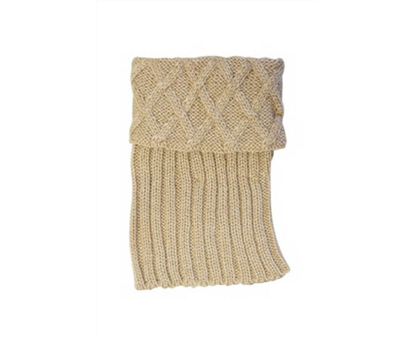 A067-KNIT BOOT CUFFS W/ CRISS CROSS TOP (1 PAIR)