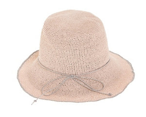 A494-FINE CROCHET STRAW SUMMER HAT