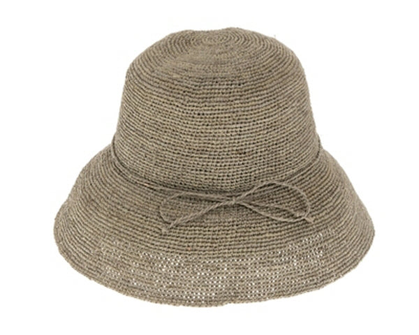 A492-FINE RAFFIA CROCHET BUCKET HAT