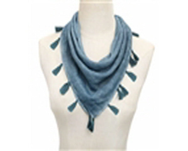 A783-STONEWASHED SQUARE SCARF W/ TASSELS- 13 COLORS!