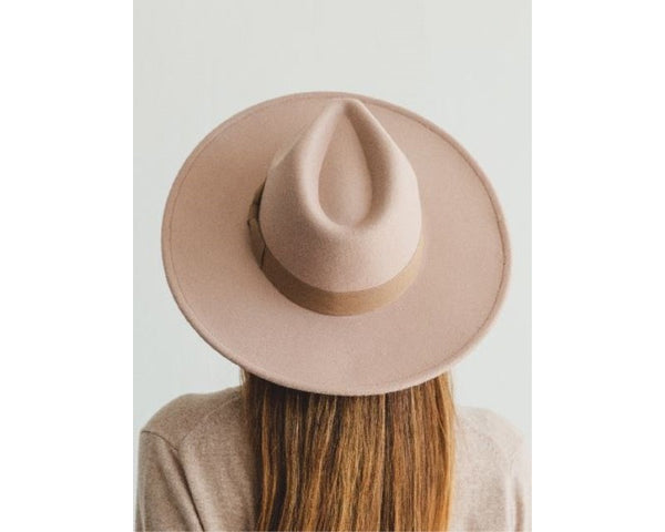 QN3173A-FLAT BRIM FEDORA FASHION HAT WITH GROSGRAIN BAND