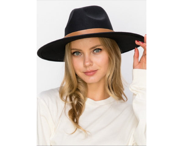 QN3173B-WIDE BRIM DANDY PANAMA HAT WITH FAUX BELT