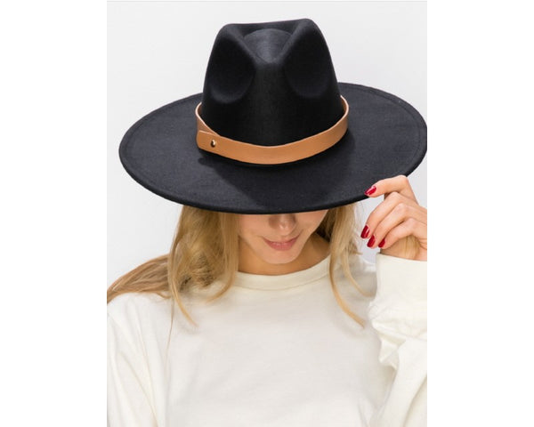 QN3173B-WIDE BRIM DANDY PANAMA HAT WITH FAUX BELT