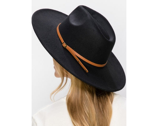 QN3173C-WIDE BRIM DANDY FERDORA HAT WITH BELT