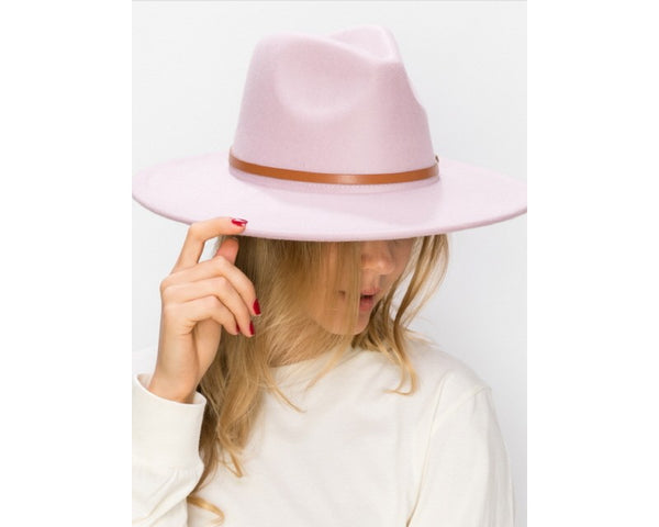 QN3173C-WIDE BRIM DANDY FERDORA HAT WITH BELT