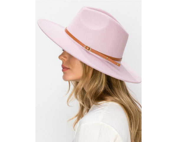 QN3173C-WIDE BRIM DANDY FERDORA HAT WITH BELT