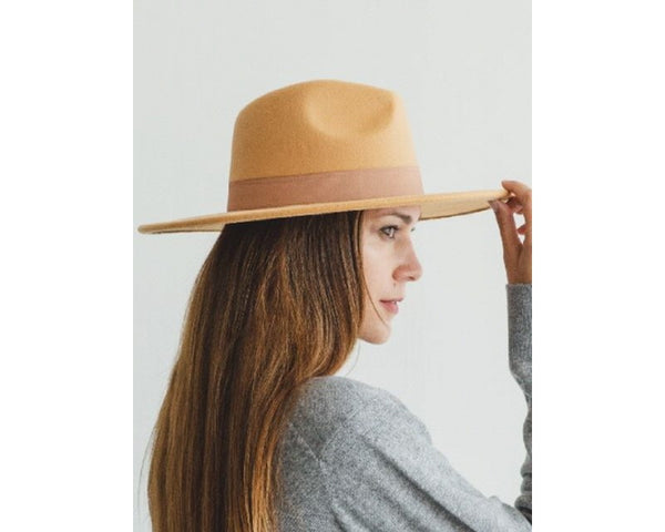 QN3173A-FLAT BRIM FEDORA FASHION HAT WITH GROSGRAIN BAND