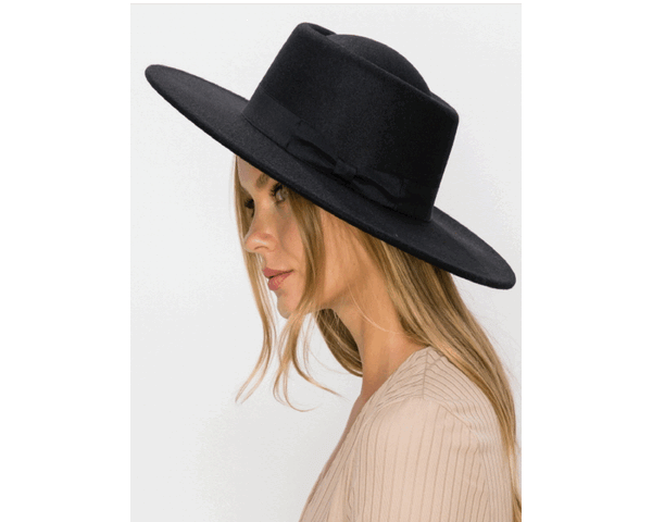 QN3179-VEGAN FELT BOATER HAT-Premium Quality