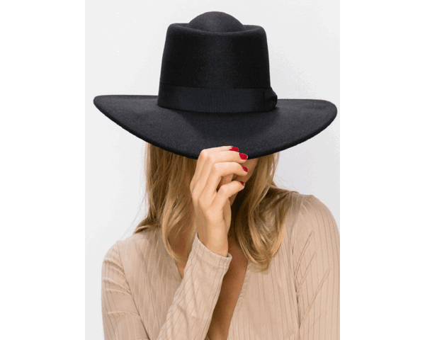 QN3179-VEGAN FELT BOATER HAT-Premium Quality