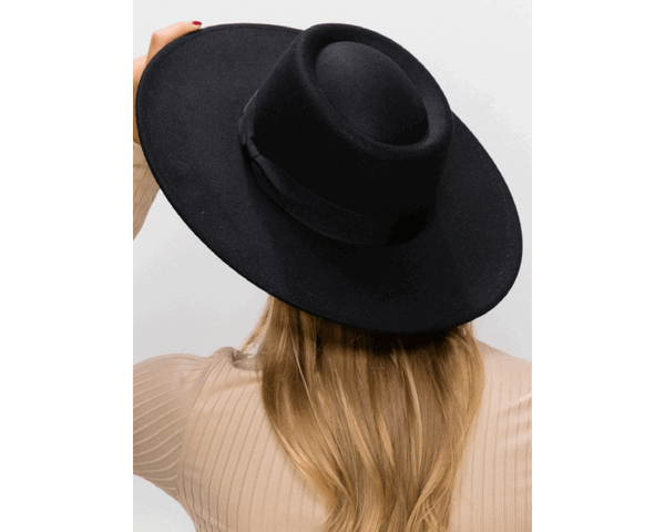 QN3179-VEGAN FELT BOATER HAT-Premium Quality